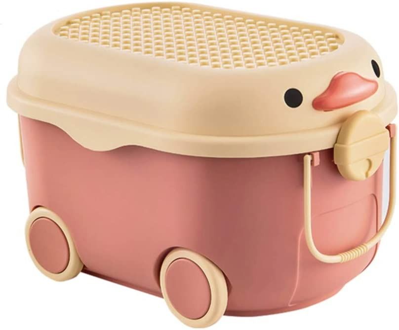 Shozafia Stackable Storage Box with Wheels, Duck Style Rolling Storage