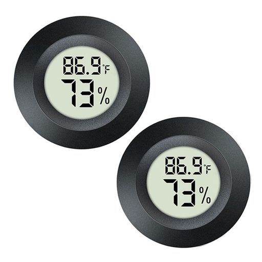 JEDEW 2 Pack Hygrometer Thermometer Digital Humidity Meter Indoor/Outdoor Humidity Monitor Reptile Thermo-Hygrometer for Greenhouse Humidors Terrarium Jars, Fahrenheit (℉) /Celsius(℃) (2) : Appliances