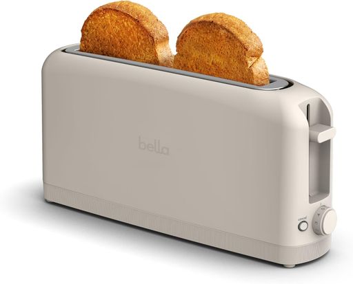 bella Fits-Anywhere™ 2-Slice Slim Toaster, Long Slot & Extra Wide, Oatmilk: Home & Kitchen