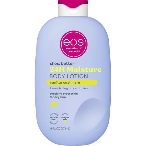 Amazon.com : eos Shea Better Body Lotion- Vanilla Cashmere, 24-Hour Moisture, 16 fl oz : Beauty & Personal Care